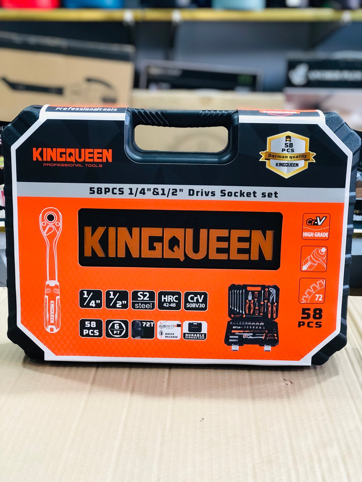 Kings Queen 58 Pieces Chromium Stainless Steel Tool Kit Set