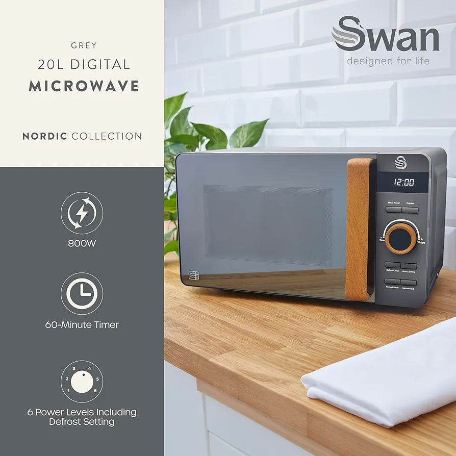 Swan Nordic Digital Microwave 20 Liter Capacity