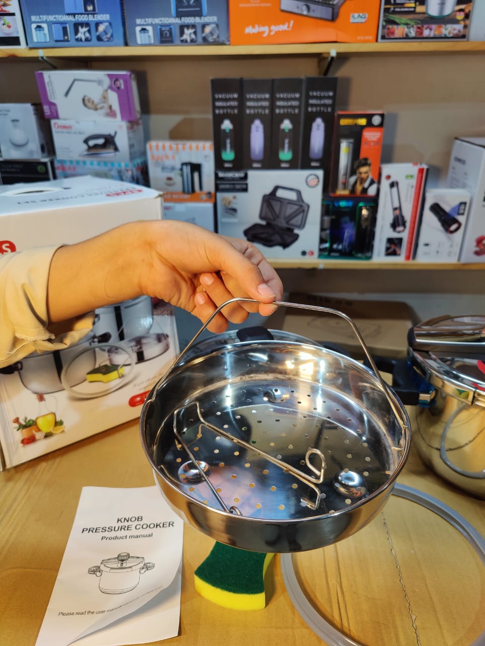 Imported 8pc Stainless Steel Automatic Pressure Cooker- 5L + 7L