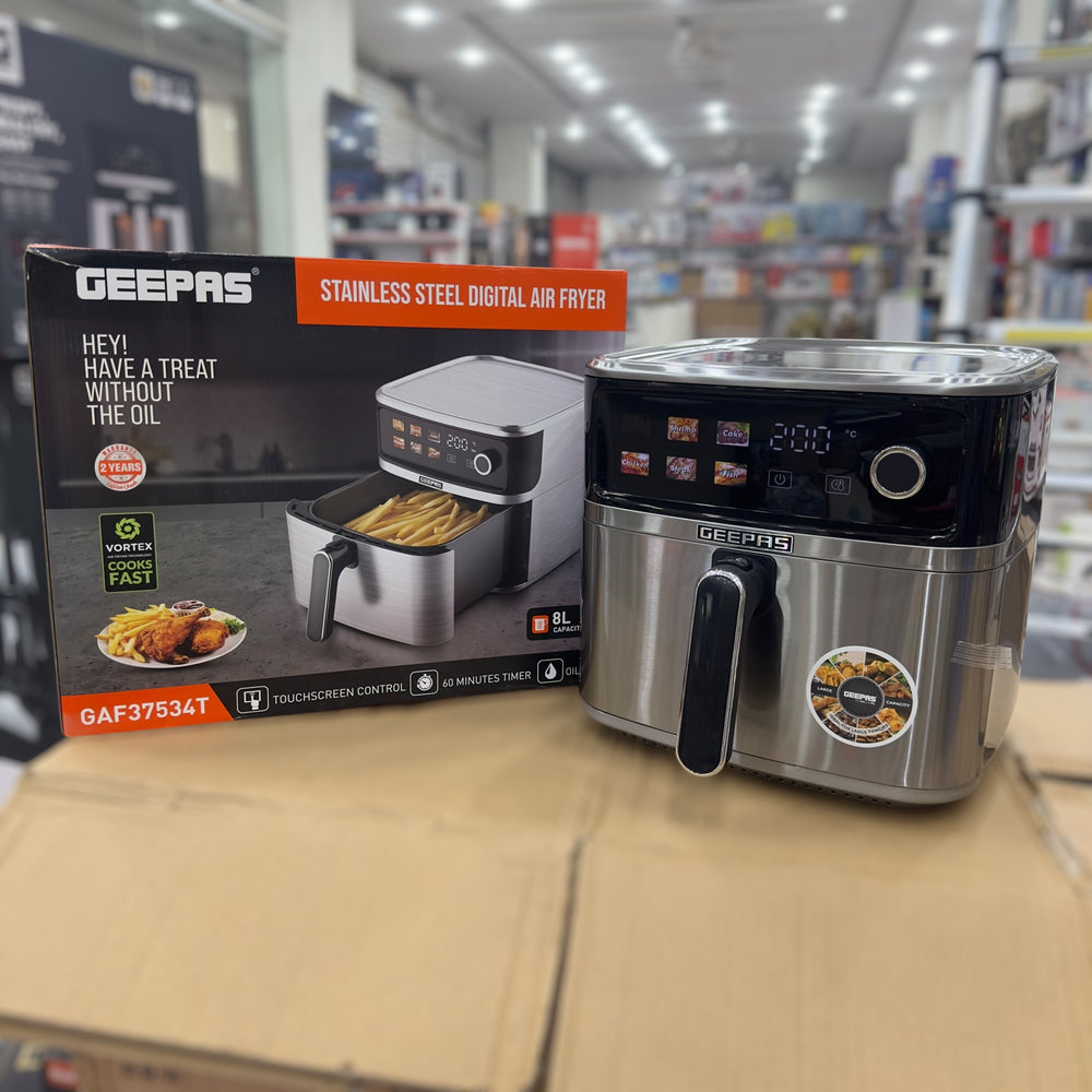 Geepas 8L Stainless Steel Digital Air Fryer 37534