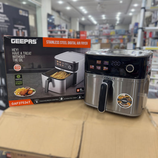 Geepas 8L Stainless Steel Digital Air Fryer 37534