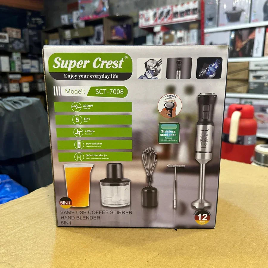 Super Crest 5 in 1 Hand Blender Set SCT-7008|mk hardware