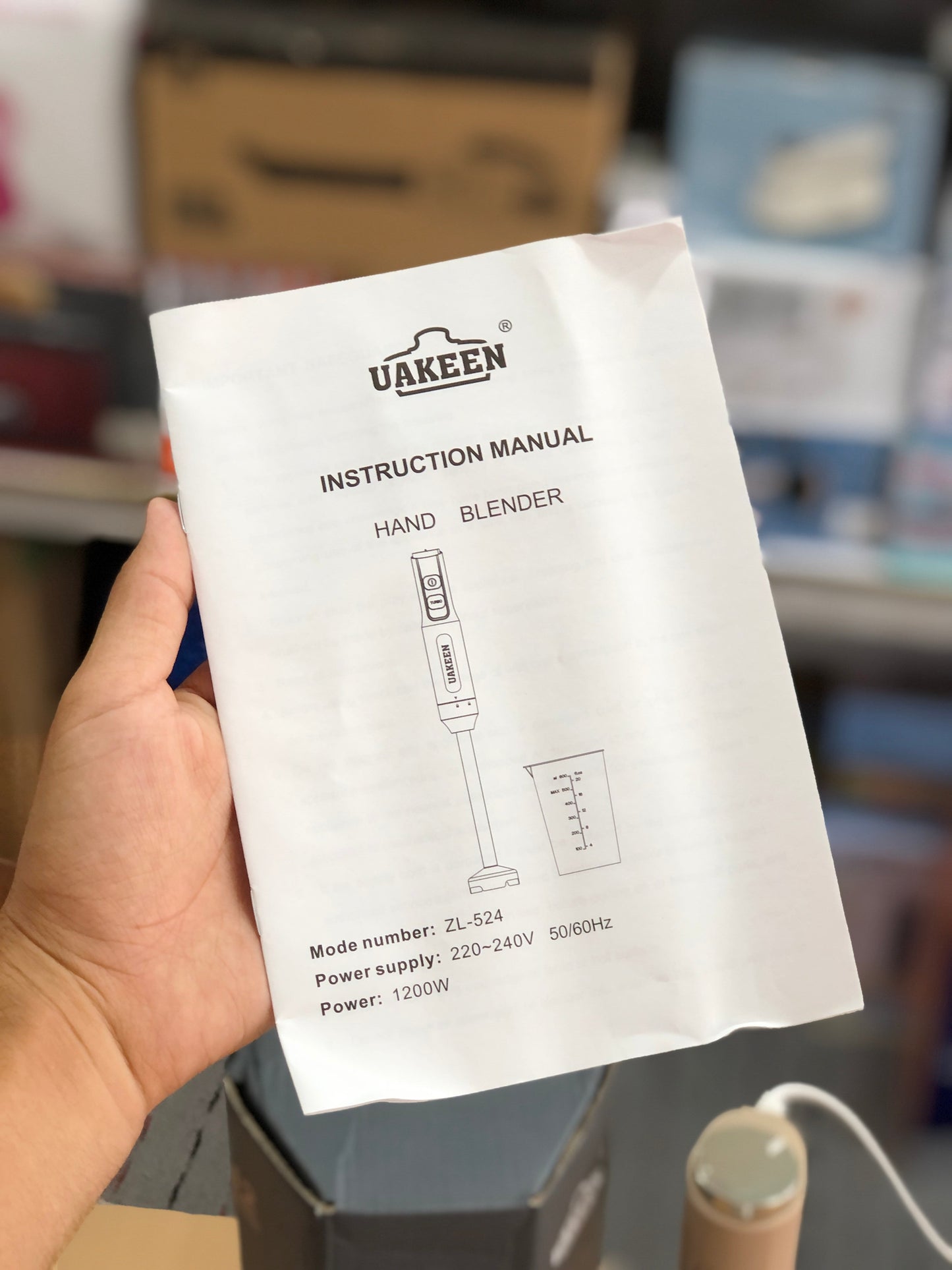 Uakeen 2 in 1 Electric Hand Blender Set Zl-524