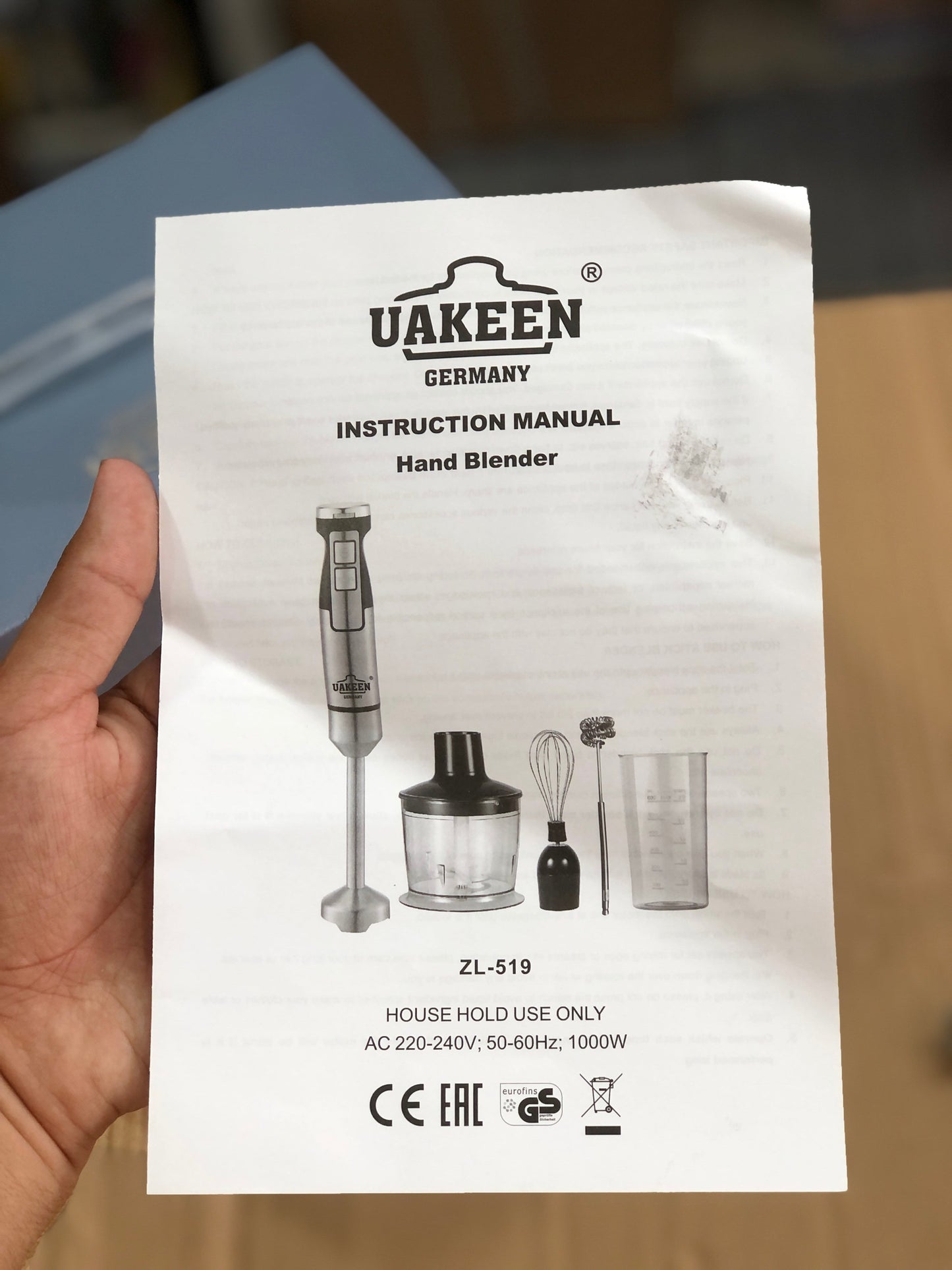 Uakeen 5 in 1 Hand Blender Zl-519