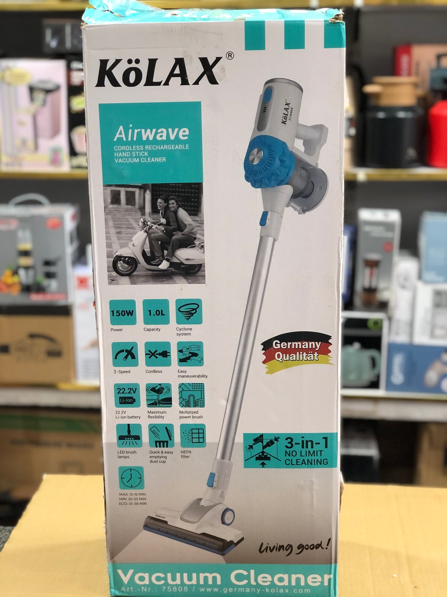 KoLAX 3 in 1 Cyclonic Rechargeable Stick Vacuum Cleaner