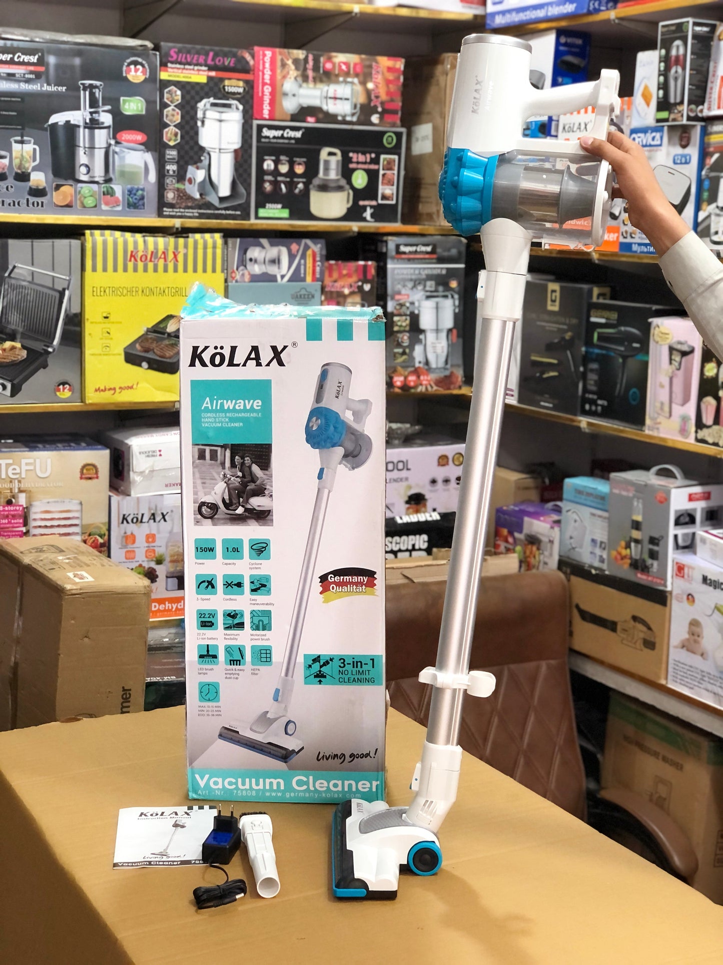 KoLAX 3 in 1 Cyclonic Rechargeable Stick Vacuum Cleaner