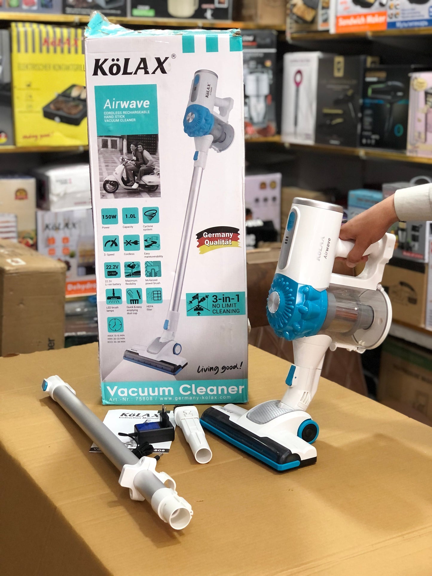 KoLAX 3 in 1 Cyclonic Rechargeable Stick Vacuum Cleaner