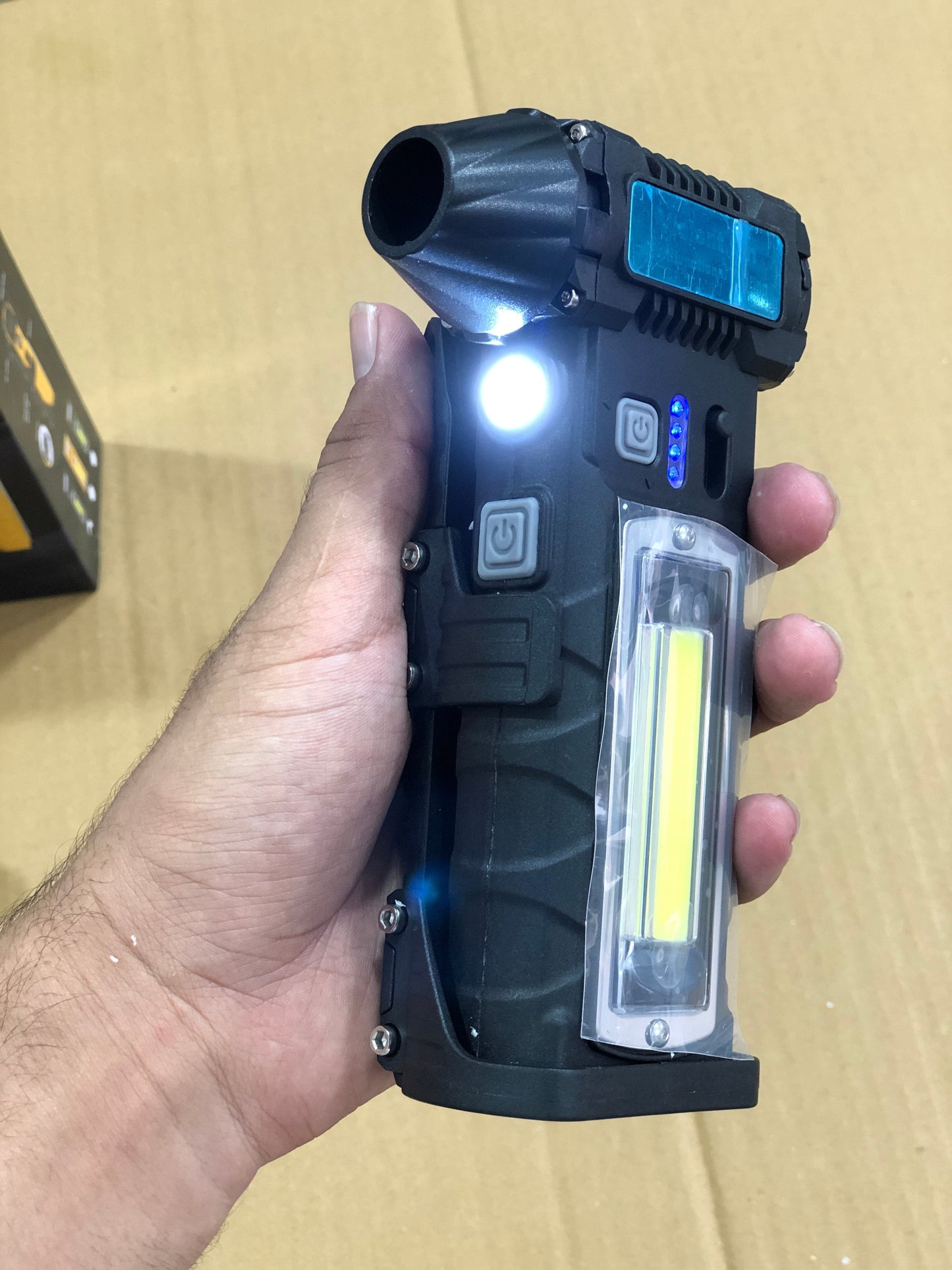 Turbo Jet Blower 5in 1 Fan Powerful Flashlight with Cuter