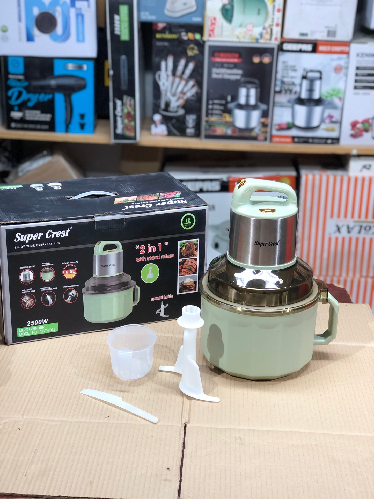 Super Crest 2 in 1 Chopper & Stand Mixer SCT-2038