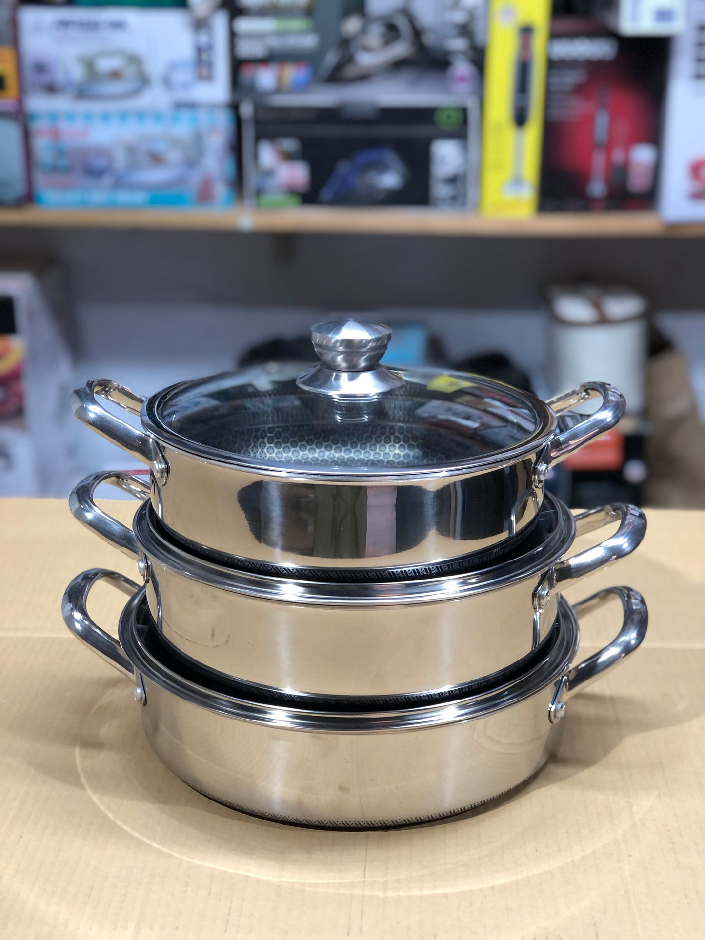 Imported Honey Comb Shallow Open Cookware Set