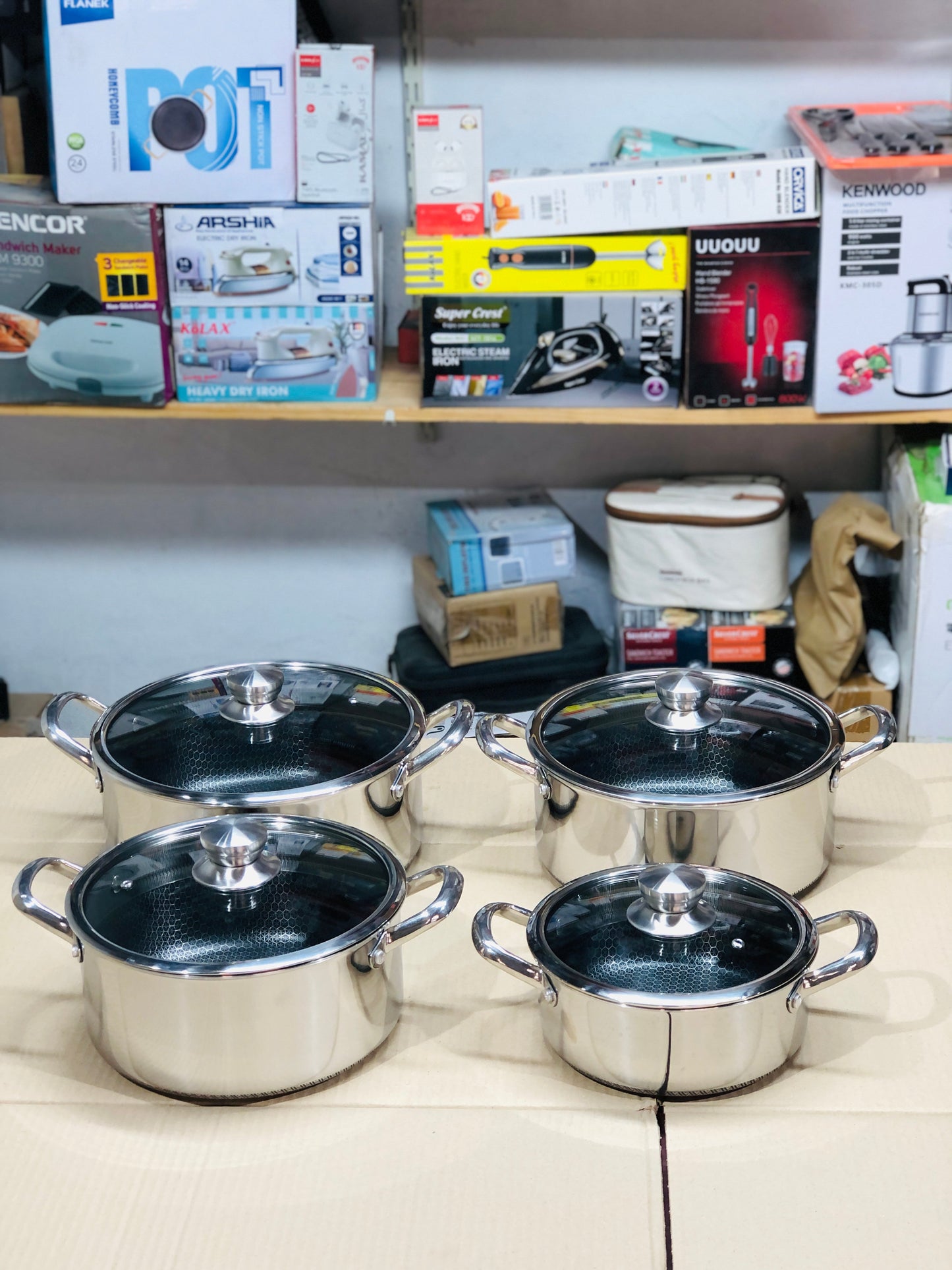 Imported Honey Comb Deep Open 4pc Cookware Set