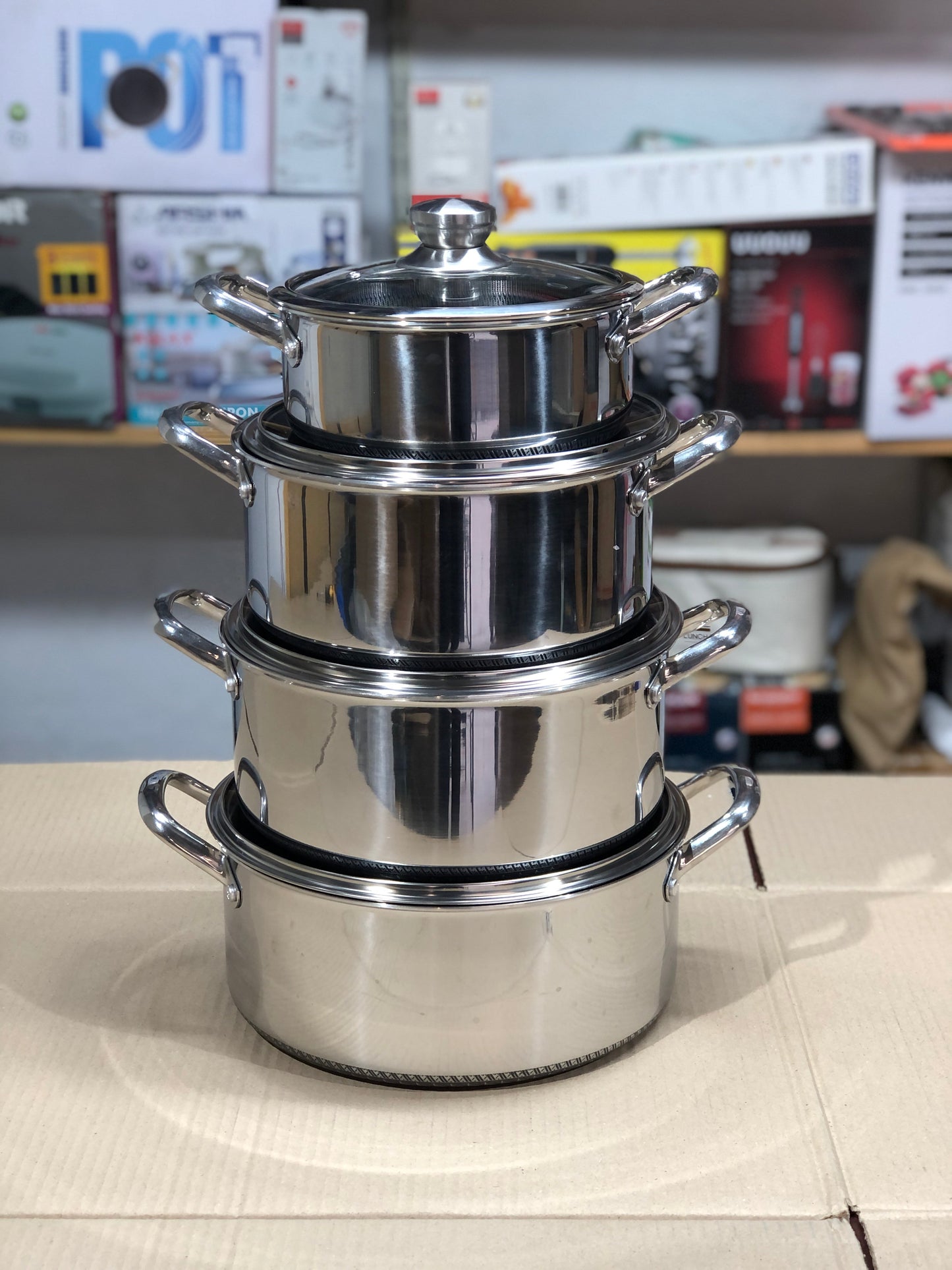 Imported Honey Comb Deep Open 4pc Cookware Set