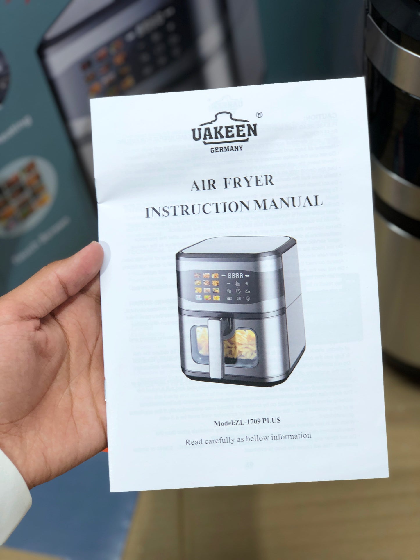 Uakeen Digital Double Heating Air Fryer 10L Capacity ZL-1709 PLUS