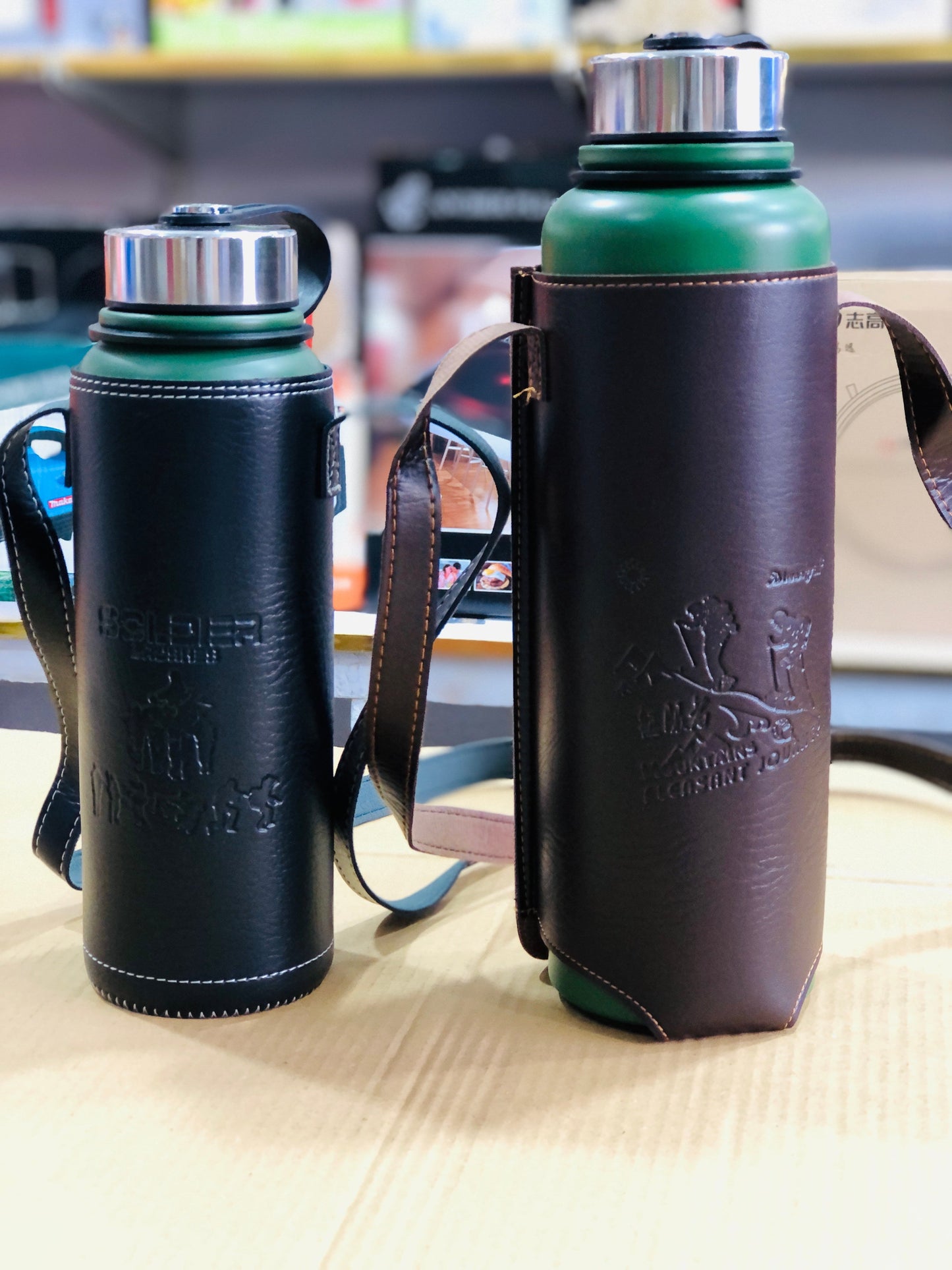 Imported Leather Water Bottles