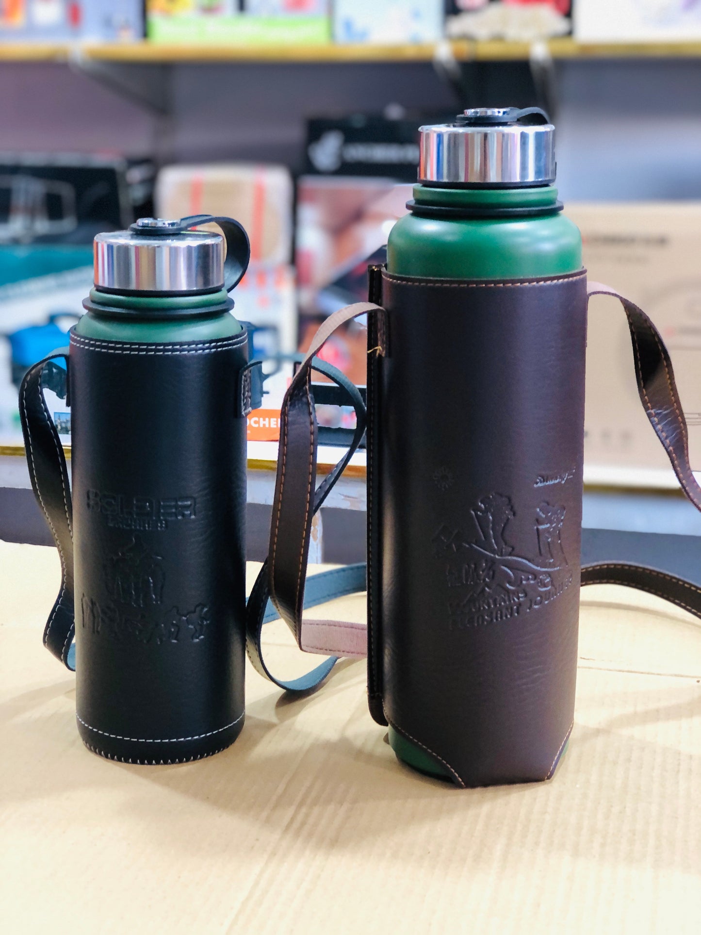 Imported Leather Water Bottles