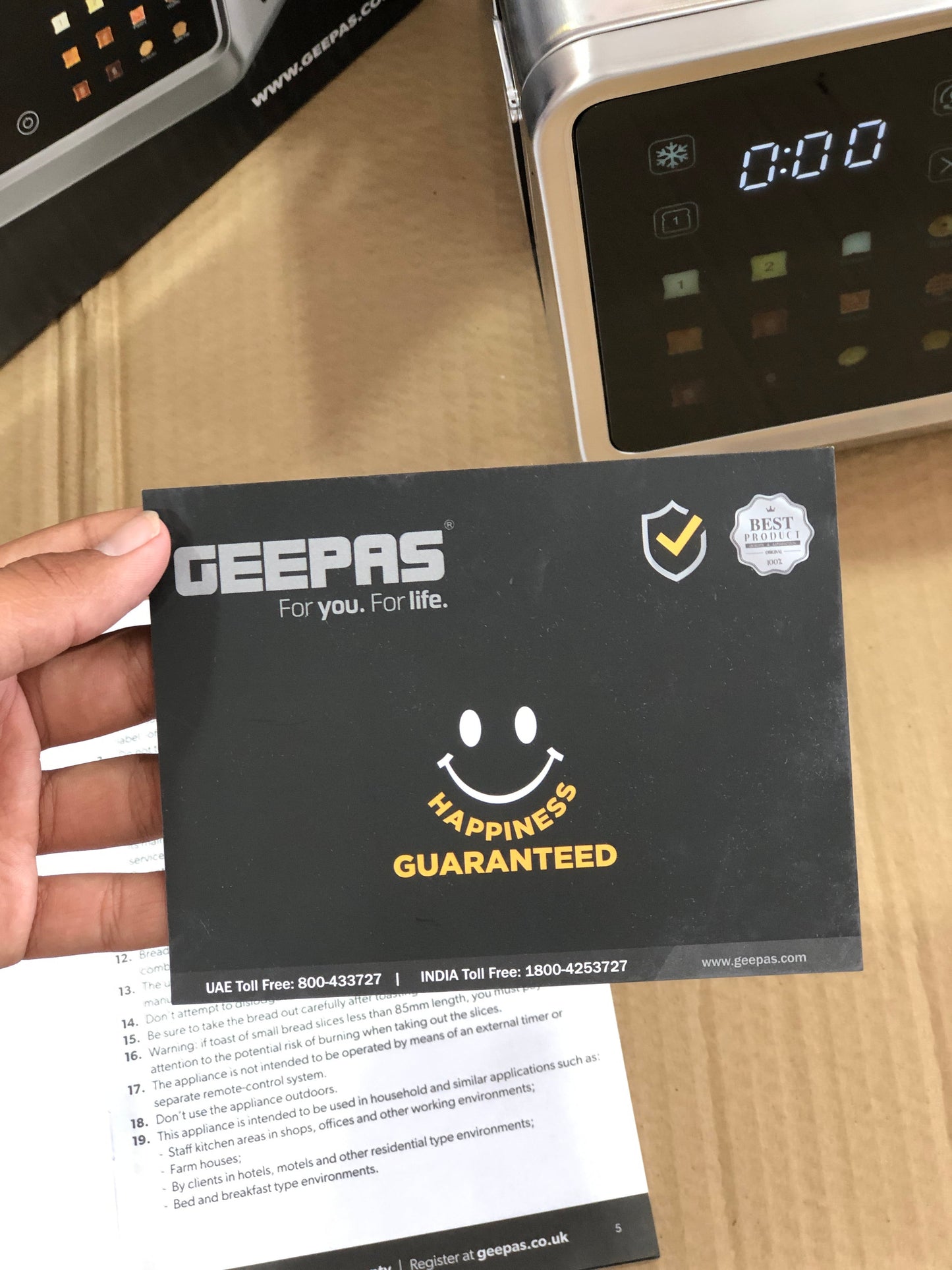 GEEPAS 5-in-1 DIGITAL 4 Slice Long Slot Toaster
