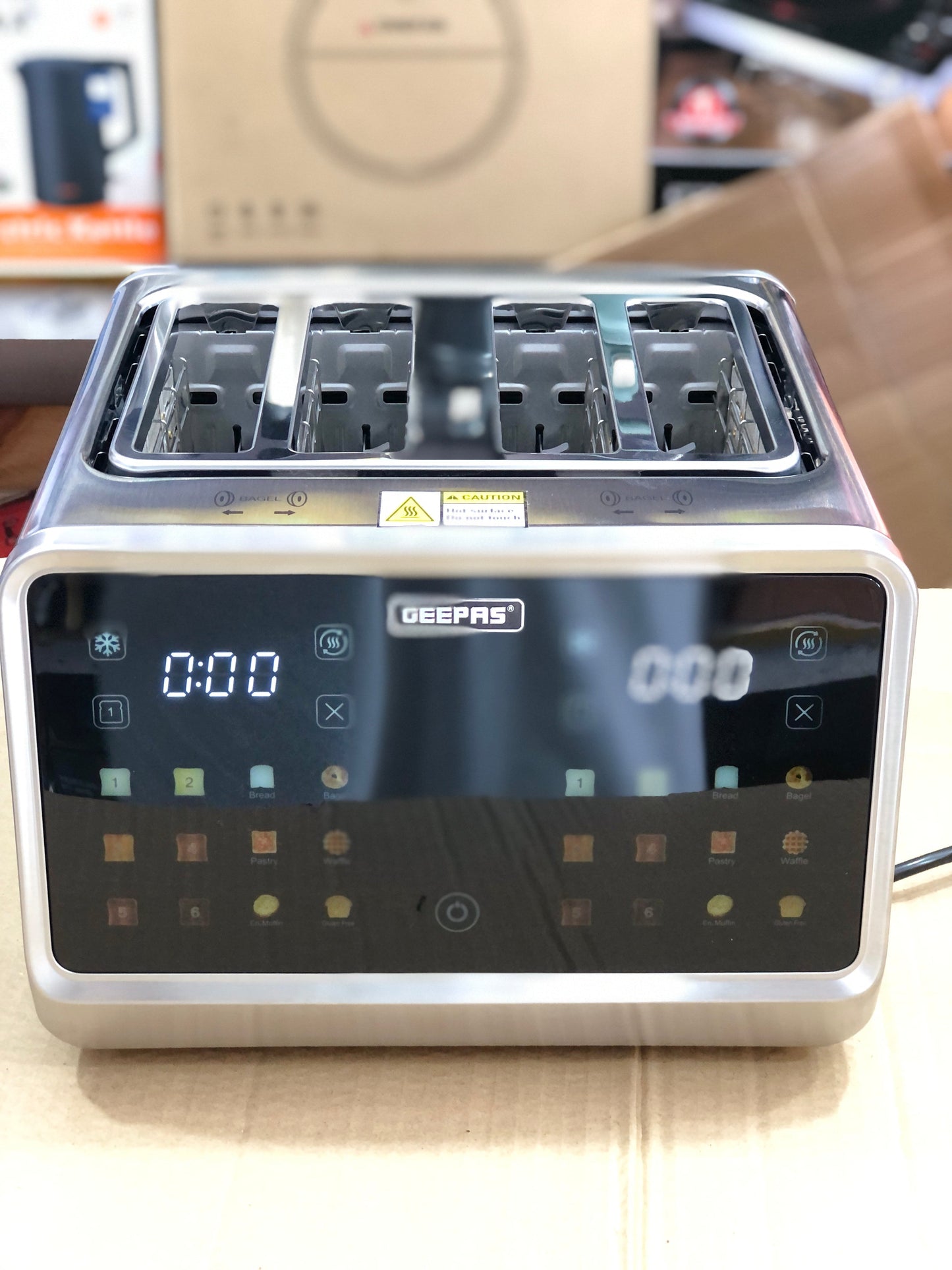 GEEPAS 5-in-1 DIGITAL 4 Slice Long Slot Toaster