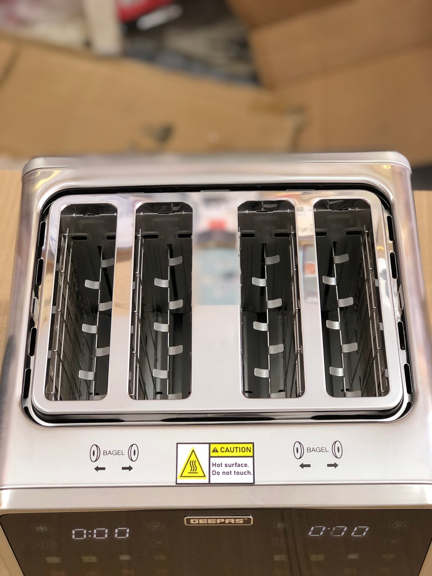 GEEPAS 5-in-1 DIGITAL 4 Slice Long Slot Toaster