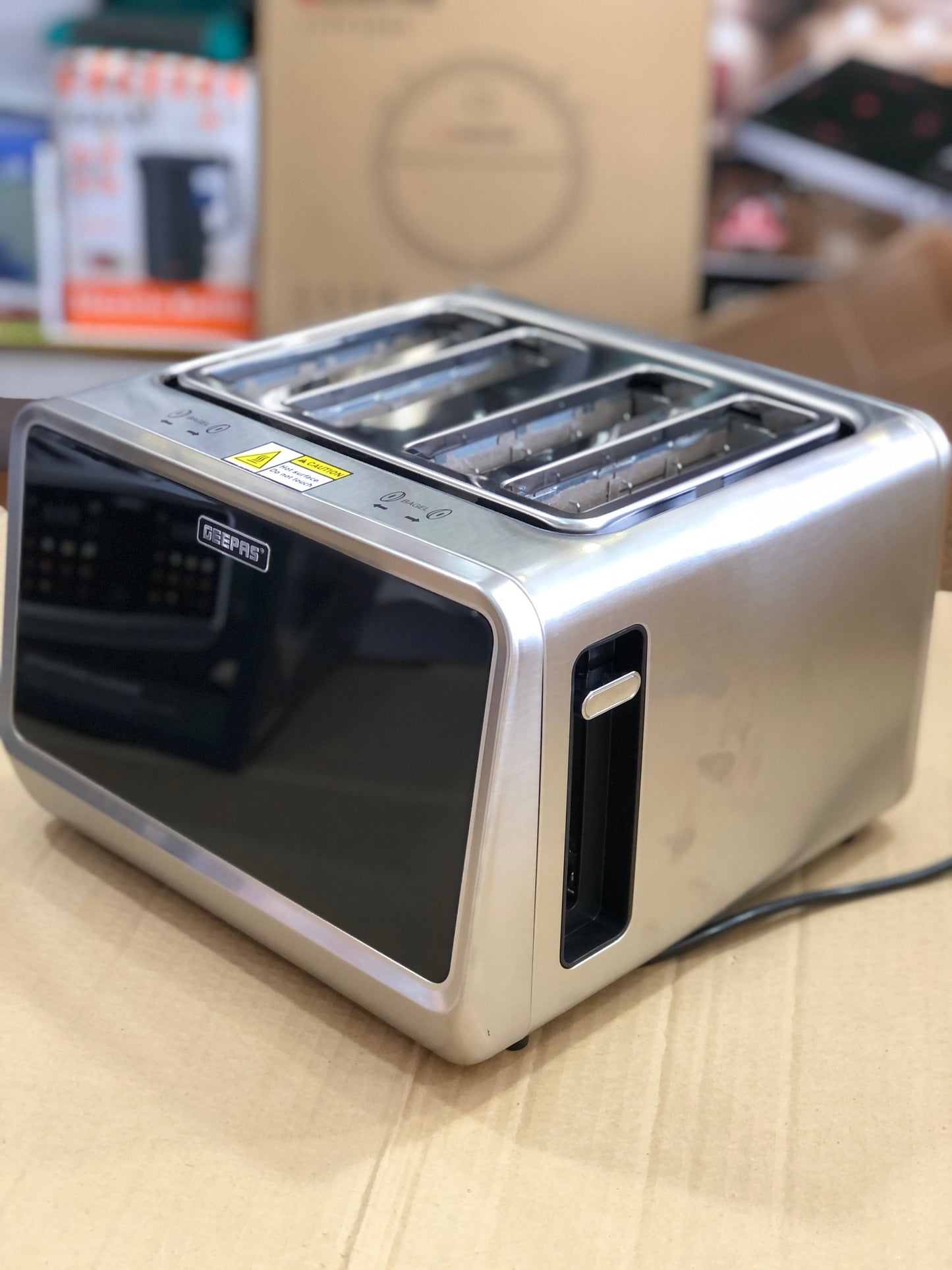 GEEPAS 5-in-1 DIGITAL 4 Slice Long Slot Toaster
