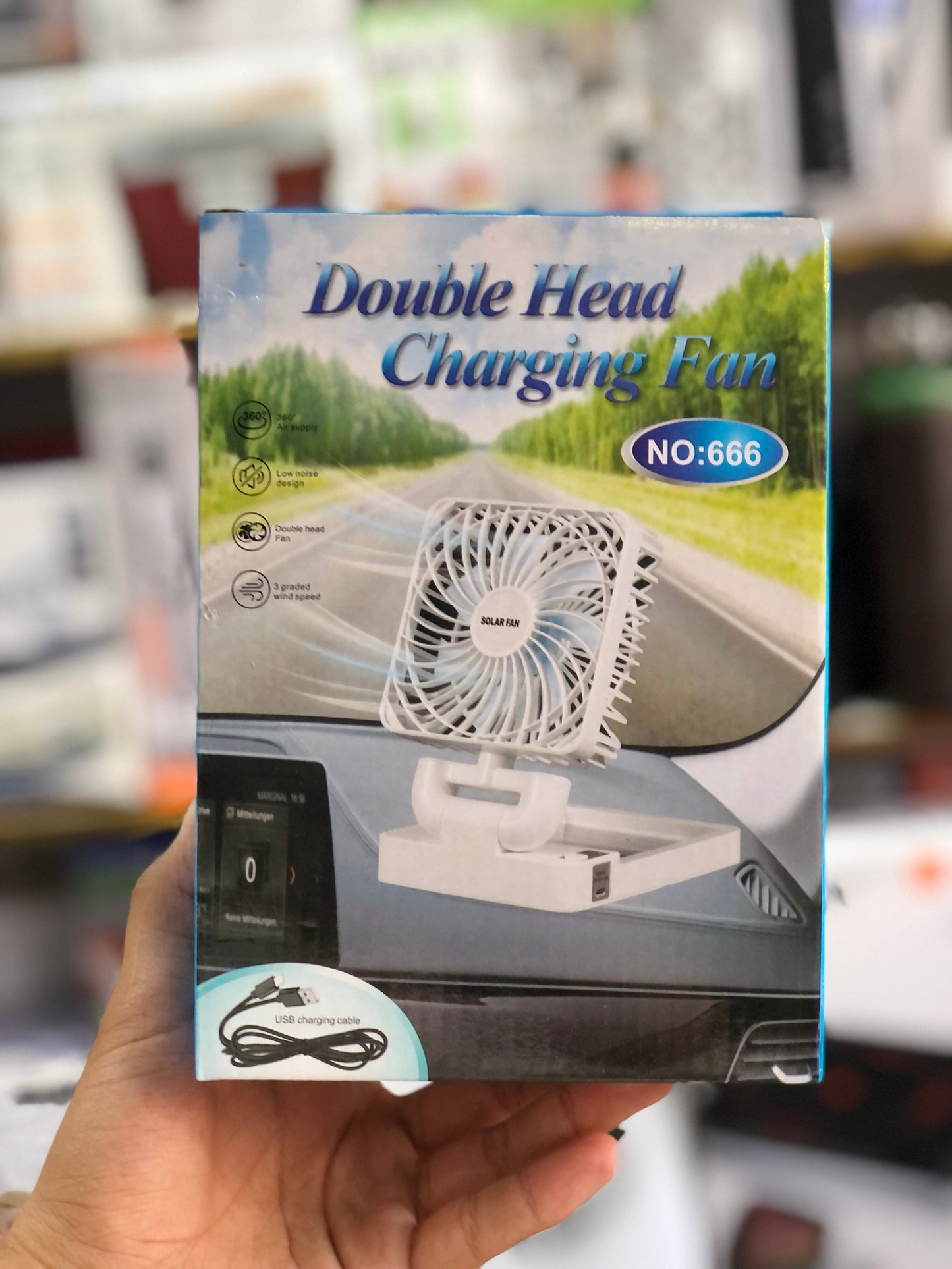 Imported Foldable Solar Rechargeable Fan 666