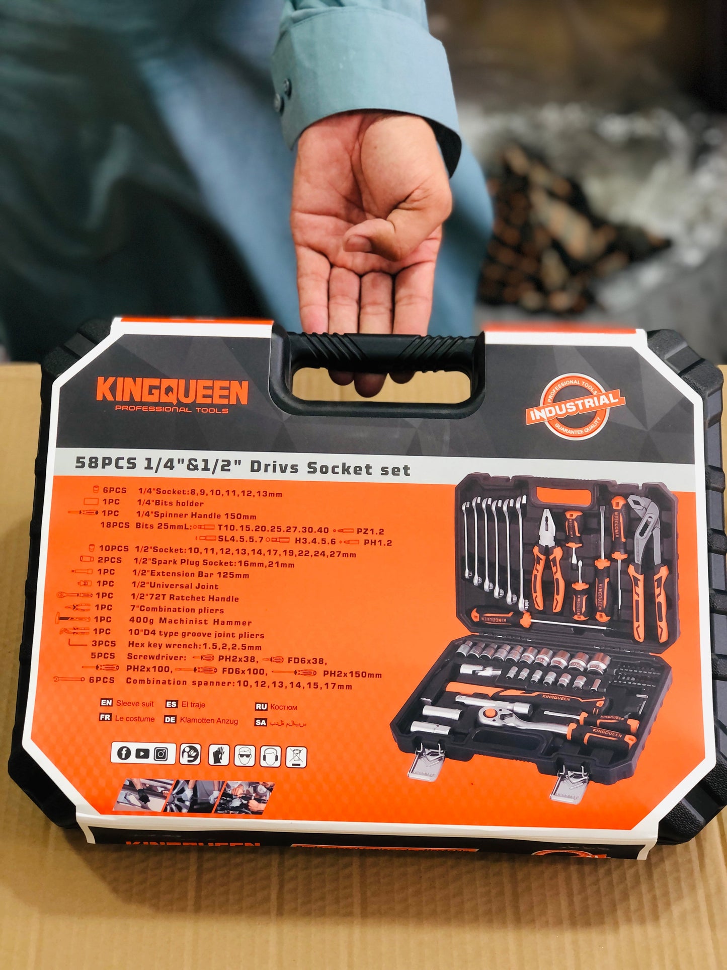 Kings Queen 58 Pieces Chromium Stainless Steel Tool Kit Set
