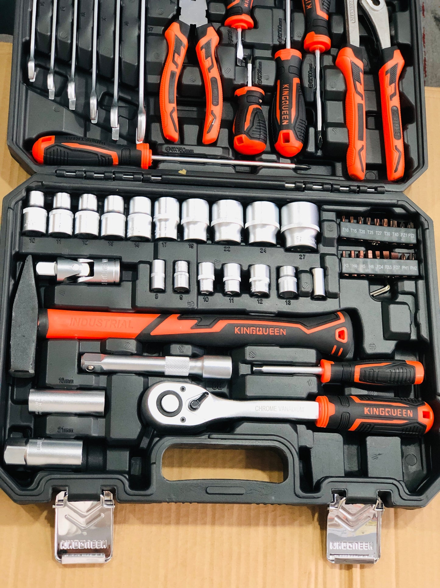 Kings Queen 58 Pieces Chromium Stainless Steel Tool Kit Set