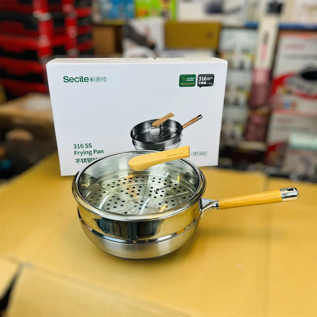 Honey Comb Laser Coated Deep fry Pan & Steamer