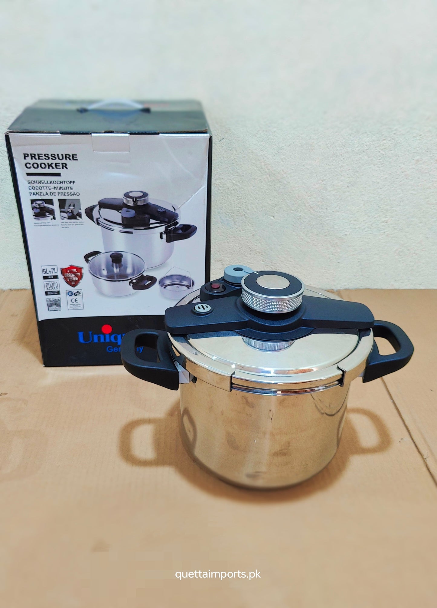 Imported Unique Pro 3 in 1  Stainless Steel Automatic Pressure Cooker - 5L + 7L